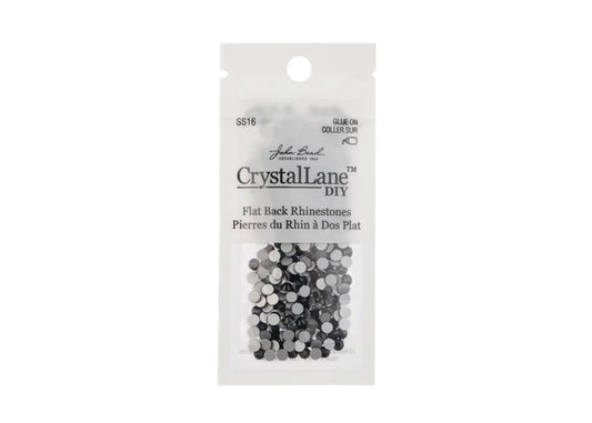 Crystal Lane Diy Flat Back Rhinestones Ss16 (4mm) Jet 288pcs