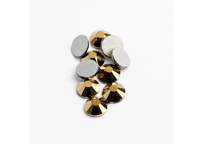 CRYSTAL LANE DIY FLAT BACK RHINESTONES SS12 (3MM) METALLIC GOLD 432PCS