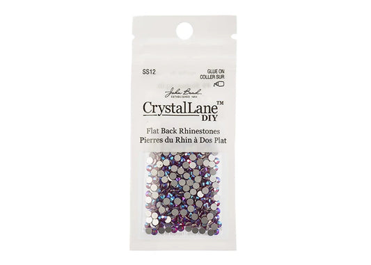 CRYSTAL LANE DIY FLAT BACK RHINESTONES SS12 (3MM) SIAM AB 432PCS