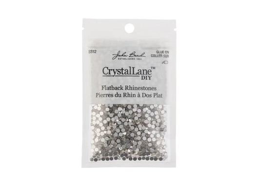 CRYSTAL LANE DIY FLAT BACK RHINESTONES SS12 (3MM) CRYSTAL 2880PCS