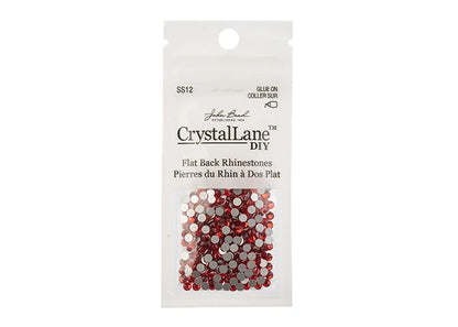 CRYSTAL LANE DIY FLAT BACK RHINESTONES SS12 (3MM) LIGHT SIAM 432PCS