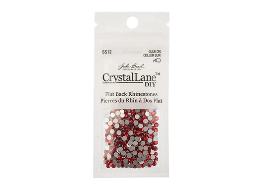 CRYSTAL LANE DIY FLAT BACK RHINESTONES SS12 (3MM) LIGHT SIAM 432PCS