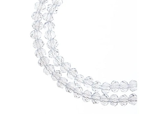Perles rondes Crystal Lane Diy à 2 brins, 7 pouces (environ 110 pièces), 3 x 4 mm, cristal transparent AB