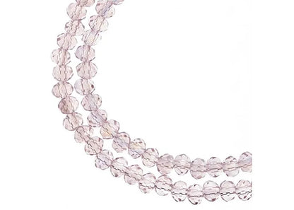 CRYSTAL LANE DIY RONDELLE 2 STRAND 7IN (APX110PCS) 3X4MM TRANSPARENT PINK AB