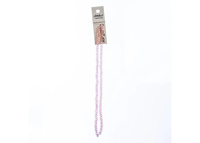 CRYSTAL LANE DIY RONDELLE 2 STRAND 7IN (APX110PCS) 3X4MM TRANSPARENT PINK AB