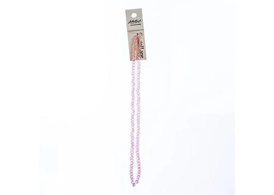Perles rondes Crystal Lane Diy à 2 brins, 7 pouces (environ 110 pièces), 3 x 4 mm, rose transparent