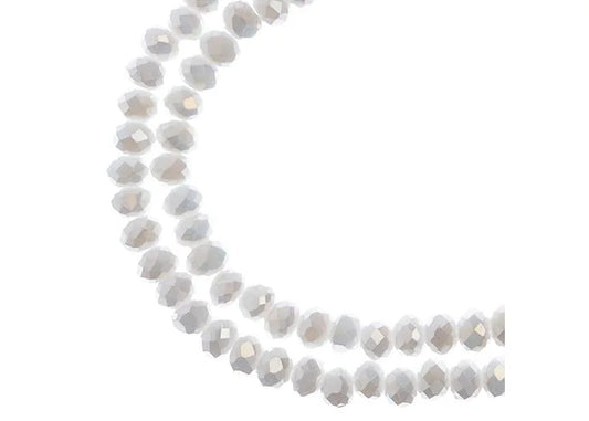 Crystal Lane Diy Rondelle 2 Strand 7in (apx110pcs) 3x4mm Opaque White Ab