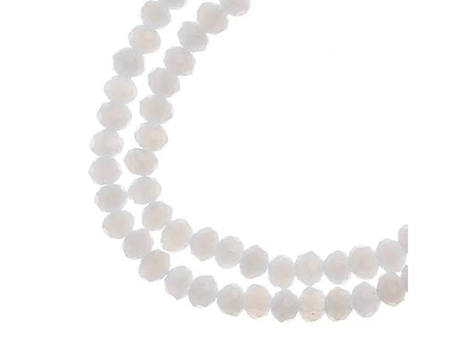 Crystal Lane Diy Rondelle 2 Strand 7in (apx110pcs) 3x4mm Opaque White Matt Ab