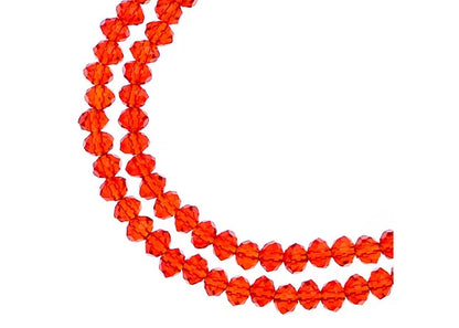 CRYSTAL LANE DIY RONDELLE 2 STRAND 7IN (APX110PCS) 3X4MM TRANSPARENT RED