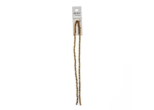 Crystal Lane Diy Rondelle 2 Strand 7in (apx110pcs) 3x4mm Opaque Gold Iris