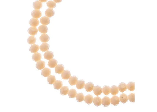 Crystal Lane Diy Rondelle 2 Strand 7in (apx110pcs) 3x4mm Opaque Light Cream