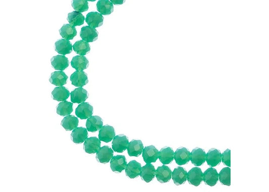 Crystal Lane Diy Rondelle 2 Strand 7in (apx110pcs) 3x4mm Opaque Turquoise Green