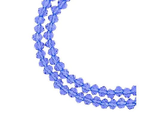 Crystal Lane Diy Rondelle 2 Strand 7in (apx110pcs) 3x4mm Transparent Dark Sapphire