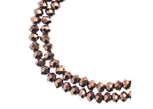 Crystal Lane Diy Rondelle 2 Strand 7in (apx110pcs) 3x4mm Opaque Copper Iris