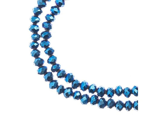 CRYSTAL LANE DIY RONDELLE 2 STRAND 7IN (APX110PCS) 3X4MM OPAQUE BLUE IRIS