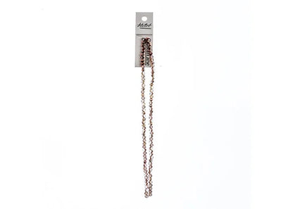 CRYSTAL LANE DIY RONDELLE 2 STRAND 7IN (APX110PCS) 3X4MM TRANSPARENT CRYSTAL W/HALF COPPER IRIS