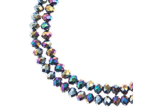 CRYSTAL LANE DIY RONDELLE 2 STRAND 7IN (APX110PCS) 3X4MM OPAQUE MULTI COLOR IRIS
