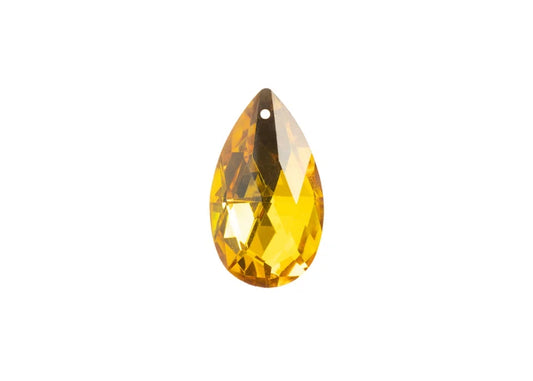 CRYSTAL LANE DIY FACETED TEARDROP 22X38MM YELLOW