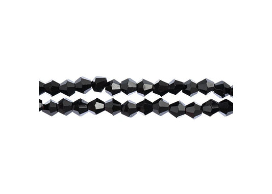CRYSTAL LANE DIY BICONE 2STRAND 7IN (APX96PCS) 4MM OPAQUE BLACK