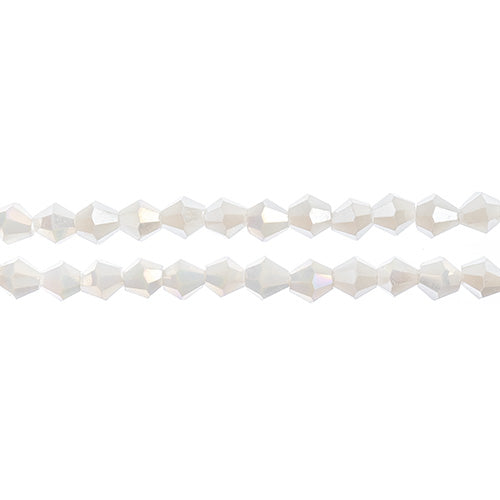 CRYSTAL LANE DIY BICONE 2STRAND 7IN (APX96PCS) 4MM OPAQUE WHITE AB