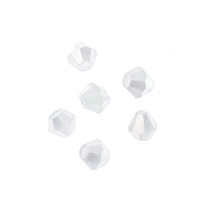 CRYSTAL LANE DIY BICONE 2STRAND 7IN (APX96PCS) 4MM OPAQUE WHITE MATT AB