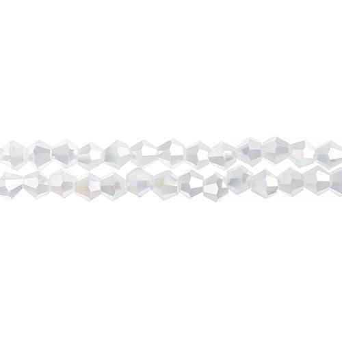 CRYSTAL LANE DIY BICONE 2STRAND 7IN (APX96PCS) 4MM OPAQUE WHITE MATT AB