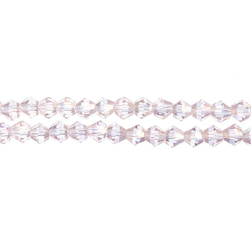 CRYSTAL LANE DIY BICONE 2STRAND 7IN (APX96PCS) 4MM TRANSPARENT PINK AB