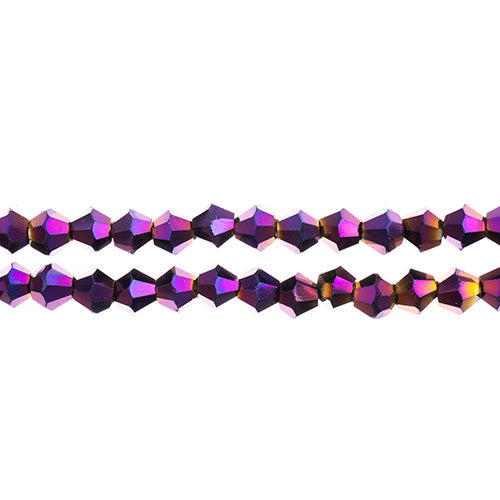 CRYSTAL LANE DIY BICONE 2STRAND 7IN (APX96PCS) 4MM OPAQUE PURPLE IRIS
