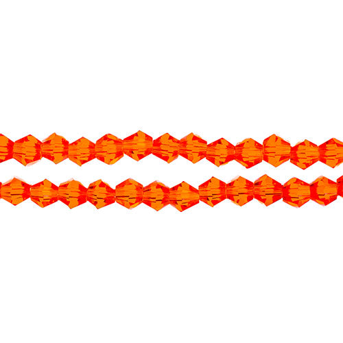 CRYSTAL LANE DIY BICONE 2STRAND 7IN (APX96PCS) 4MM TRANSPARENT ORANGE