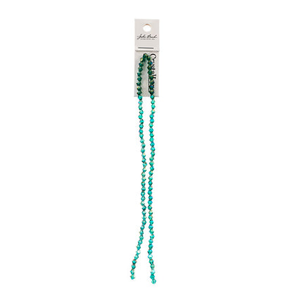 CRYSTAL LANE DIY BICONE 2STRAND 7IN (APX96PCS) 4MM TRANSPARENT DARK GREEN AB