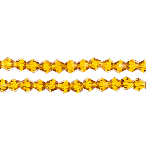 CRYSTAL LANE DIY BICONE 2STRAND 7IN (APX96PCS) 4MM TRANSPARENT AMBER