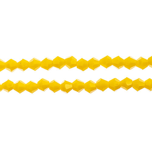 CRYSTAL LANE DIY BICONE 2STRAND 7IN (APX96PCS) 4MM OPAQUE YELLOW