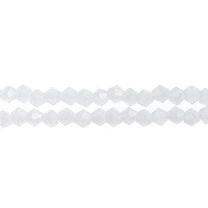 CRYSTAL LANE DIY BICONE 2STRAND 7IN (APX96PCS) 4MM OPAQUE WHITE