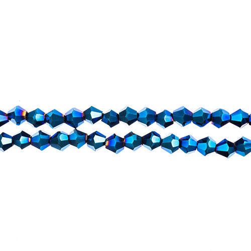CRYSTAL LANE DIY BICONE 2STRAND 7IN (APX96PCS) 4MM OPAQUE BLUE IRIS
