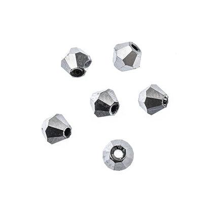 CRYSTAL LANE DIY BICONE 2STRAND 7IN (APX96PCS) 4MM OPAQUE SILVER IRIS
