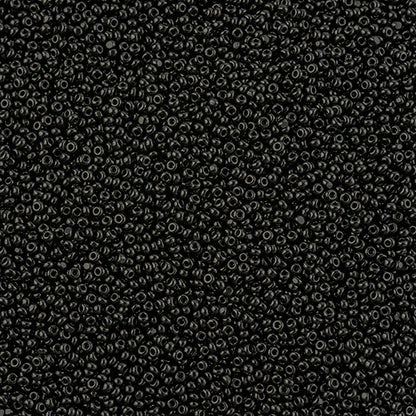 CZECH SEED BEAD 13/0 CUT OPAQUE BLACK LOOSE 100 G