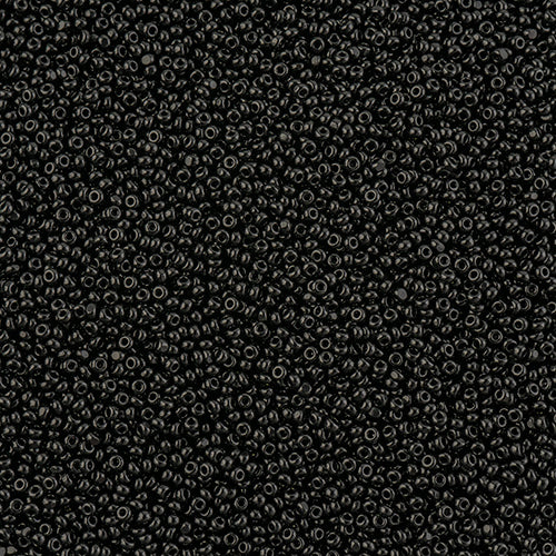 CZECH SEED BEAD 13/0 CUT OPAQUE BLACK LOOSE 100 G