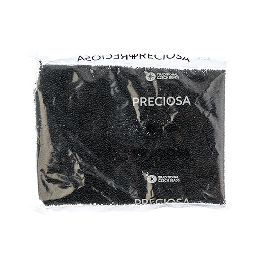 CZECH SEED BEAD 13/0 CUT OPAQUE BLACK LOOSE 100 G