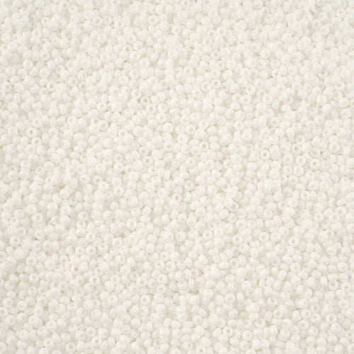 CZECH SEED BEAD 13/0 CUT OPAQUE WHITE LOOSE 100 G