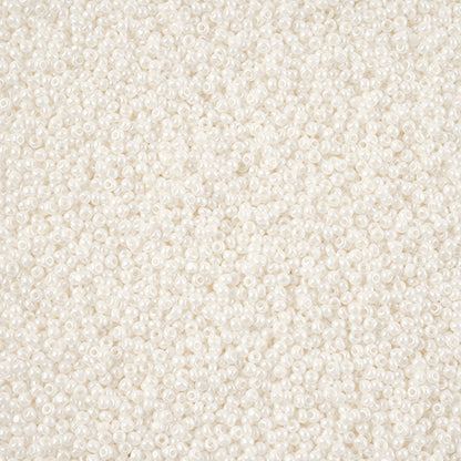 CZECH SEED BEAD 13/0 CUT OPAQUE WHITE LUSTER LOOSE 100 G
