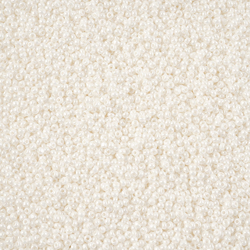 CZECH SEED BEAD 13/0 CUT OPAQUE WHITE LUSTER LOOSE 100 G