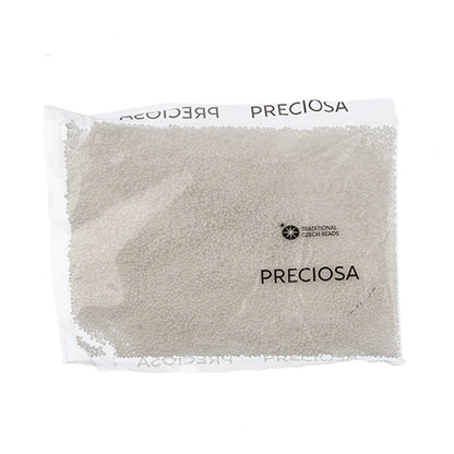 CZECH SEED BEAD 13/0 CUT OPAQUE WHITE LUSTER LOOSE 100 G