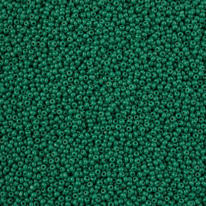 CZECH SEED BEAD 13/0 CUT OPAQUE MEDIUM DARK GREEN LOOSE 100 G