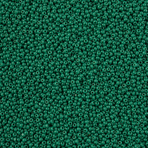 CZECH SEED BEAD 13/0 CUT OPAQUE MEDIUM DARK GREEN LOOSE 100 G