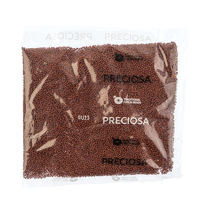 CZECH SEED BEAD 13/0 CUT OPAQUE BROWN LOOSE 100 G