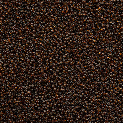 CZECH SEED BEAD 13/0 CUT TRANSPARENT DARK TOPAZ LOOSE 100 G
