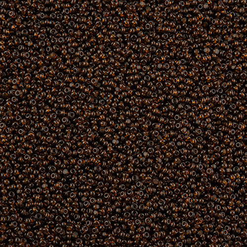 CZECH SEED BEAD 13/0 CUT TRANSPARENT DARK TOPAZ LOOSE 100 G