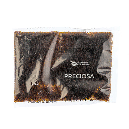 CZECH SEED BEAD 13/0 CUT TRANSPARENT DARK TOPAZ LOOSE 100 G