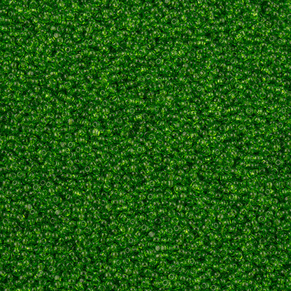 CZECH SEED BEAD 13/0 CUT TRANSPARENT CHARTREUSE LOOSE 100 G