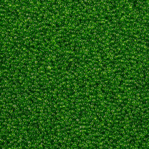 CZECH SEED BEAD 13/0 CUT TRANSPARENT CHARTREUSE LOOSE 100 G